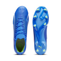 PUMA Ultra Ultimate Gazon Naturel Gazon Artificiel Chaussures de Foot (MG) Bleu Blanc Vert Vif