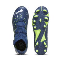 PUMA Future Match Gazon Naturel Gazon Artificiel Chaussures de Foot (MG) Enfants Bleu Foncé Blanc Vert Vif
