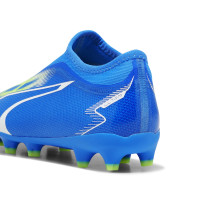 PUMA Ultra Match Veterloze Gras / Kunstgras Voetbalschoenen (MG) Kids Blauw Wit Felgroen