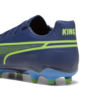 PUMA King Pro Gazon Naturel Gazon Artificiel Chaussures de Foot (MG) Bleu Foncé Vert Vif Bleu
