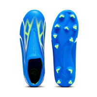 PUMA Ultra Match Sans Lacets Gazon Naturel Gazon Artificiel Chaussures de Foot (MG) Enfants Bleu Blanc Vert Vif