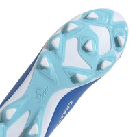 adidas X Crazyfast.4 Gazon Naturel Gazon Artificiel Chaussures de Foot (FxG) Enfants Bleu Bleu Clair Blanc