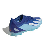 adidas X Crazyfast.1 Gazon Naturel Chaussures de Foot (FG) Enfants Bleu Bleu Clair Blanc