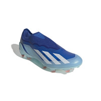 adidas X Crazyfast.1 Veterloze Gras Voetbalschoenen (FG) Blauw Lichtblauw Wit