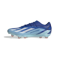 adidas X Crazyfast.1 Gazon Naturel Chaussures de Foot (FG) Bleu Bleu Clair Blanc