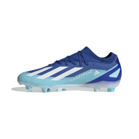 adidas X Crazyfast.3 Gazon Naturel Chaussures de Foot (FG) Bleu Bleu Clair Blanc