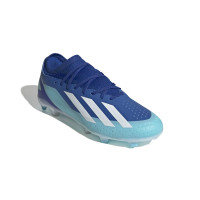 adidas X Crazyfast.3 Gazon Naturel Chaussures de Foot (FG) Bleu Bleu Clair Blanc