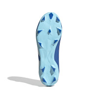 adidas Predator Accuracy.3 Sans Lacets Gazon Naturel Chaussures de Foot (FG) Bleu Bleu Clair Blanc