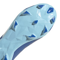 adidas Predator Accuracy.3 Gazon Naturel Chaussures de Foot (FG) Bleu Bleu Clair Blanc