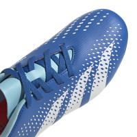 adidas Predator Accuracy.4 Gazon Naturel Gazon Artificiel Chaussures de Foot (FxG) Enfants Bleu Bleu Clair Blanc