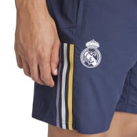 adidas Real Madrid Short d'Entraînement Woven 2023-2024 Bleu Foncé Blanc Or