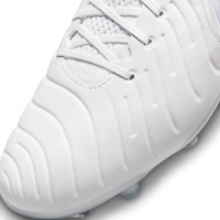 Nike Tiempo Legend 10 Elite Gazon Naturel Chaussures de Foot (FG) Blanc