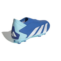 adidas Predator Accuracy.3 Veterloze Gras Voetbalschoenen (FG) Kids Blauw Lichtblauw Wit