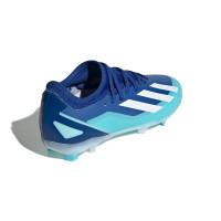 adidas X Crazyfast.3 Gazon Naturel Chaussures de Foot (FG) Enfants Bleu Bleu Clair Blanc