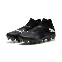 PUMA Future 7 Match+ Sans Lacets Gazon Naturel Gazon Artificiel Chaussures de Foot (MG) Noir Blanc Gris Foncé