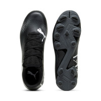 PUMA Future 7 Play Gazon Naturel Gazon Artificiel Chaussures de Foot (MG) Enfants Noir Blanc Gris Foncé