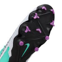 Nike Phantom GX Academy Gazon Naturel Gazon Artificiel Chaussures de Foot (MG) Turquoise Noir Blanc Mauve