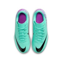 Nike Mercurial Vapor 15 Club Gazon Naturel / Gazon Artificiel Chaussures de Foot (MG) Enfants Turquoise Mauve Noir Blanc