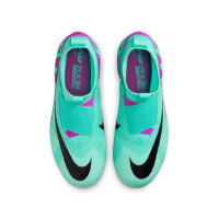 Nike Zoom Mercurial Superfly 9 Pro Gazon Naturel Chaussures de Foot (FG) Enfants Turquoise Mauve