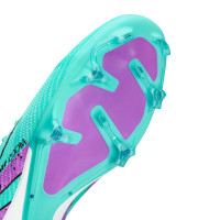 Nike Zoom Mercurial Vapor 15 Pro Gazon Naturel Chaussures de Foot (FG) Turquoise Mauve Noir Blanc