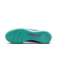 Nike Zoom Mercurial Vapor 15 Academy Chaussures de Foot en Salle (IN) Turquoise Mauve Noir Blanc