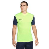 Nike Tiempo Premier II Maillot de Foot Néon Jaune Bleu Foncé Blanc