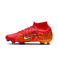 Nike Zoom Mercurial Superfly 9 MDS Academy Gazon Naturel Gazon Artificiel Chaussures de Foot (MG) Rouge Vif Orange Noir Blanc