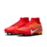 Nike Zoom Mercurial Superfly 9 MDS Academy Gazon Naturel Gazon Artificiel Chaussures de Foot (MG) Rouge Vif Orange Noir Blanc