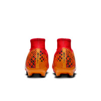 Nike Zoom Mercurial Superfly 9 MDS Academy Gazon Naturel Gazon Artificiel Chaussures de Foot (MG) Rouge Vif Orange Noir Blanc