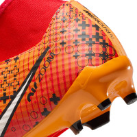 Nike Zoom Mercurial Superfly 9 MDS Academy Gazon Naturel Gazon Artificiel Chaussures de Foot (MG) Rouge Vif Orange Noir Blanc