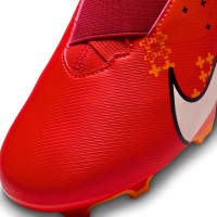 Nike Zoom Mercurial Vapor 15 Academy MDS Gazon Naturel Artificiel Chaussures de Foot (MG) Enfants Rouge Vif Orange Noir Blanc