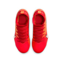 Nike Mercurial Superfly 9 Club MDS Gazon Naturel Artificiel Chaussures de Foot (MG) Enfants Rouge Vif Orange Noir Blanc