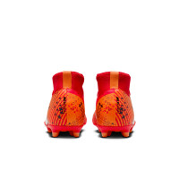Nike Mercurial Superfly 9 Club MDS Gazon Naturel Artificiel Chaussures de Foot (MG) Enfants Rouge Vif Orange Noir Blanc