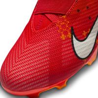 Nike Zoom Mercurial Superfly 9 Pro MDS Gazon Naturel Chaussures de Foot (FG) Enfants Rouge Vif Orange Noir Blanc