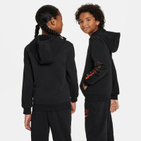 Nike CR7 Club Fleece Sweat à Capuche Enfants Noir Rouge Vif