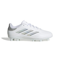 adidas Copa Pure 2 League Gazon Naturel Chaussures de Foot (FG) Enfants Blanc Argenté