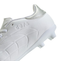 adidas Copa Pure 2 League Gazon Naturel Chaussures de Foot (FG) Enfants Blanc Argenté