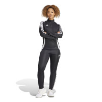 Haut d'entraînement adidas Tiro 24 1/4-Zip pour femmes, noir et blanc