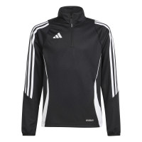 Survêtement Adidas Tiro 24 1/4-Zip pour enfants, noir et blanc