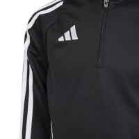 Survêtement Adidas Tiro 24 1/4-Zip pour enfants, noir et blanc