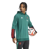 adidas Manchester United Trainingspak Hooded 2023-2024 Groen Zwart Rood