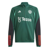 adidas Manchester United Trainingspak 1/4-Zip 2023-2024 Kids Groen Zwart Rood