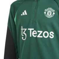 adidas Manchester United Trainingspak 1/4-Zip 2023-2024 Kids Groen Zwart Rood