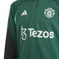 adidas Manchester United Trainingstrui 1/4-Zip 2023-2024 Kids Groen Zwart Rood