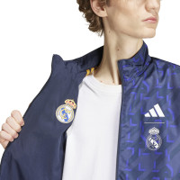 adidas Real Madrid Anthem Veste d'Entraînement Réversible 2023-2024 Bleu Foncé Jaune