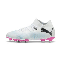 PUMA Future 7 Match Gras / Kunstgras Voetbalschoenen (MG) Kids Wit Roze Zwart