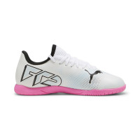 PUMA Future 7 Play Chaussures de Foot En Salle (IN) Enfants Blanc Rose Noir