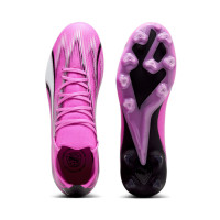PUMA Ultra Match Gazon Naturel Gazon Artificiel Chaussures de Foot (MG) Femmes Rose Blanc Noir