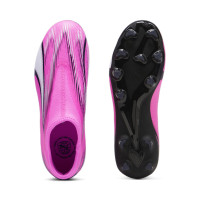 PUMA Ultra Match Sans Lacets Gazon Naturel Gazon Artificiel Chaussures de Foot (MG) Enfants Rose Blanc Noir