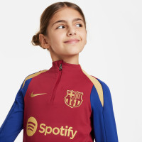Nike FC Barcelone Strike Haut d'Entraînement 2023-2024 Enfants Bordeaux Bleu Doré